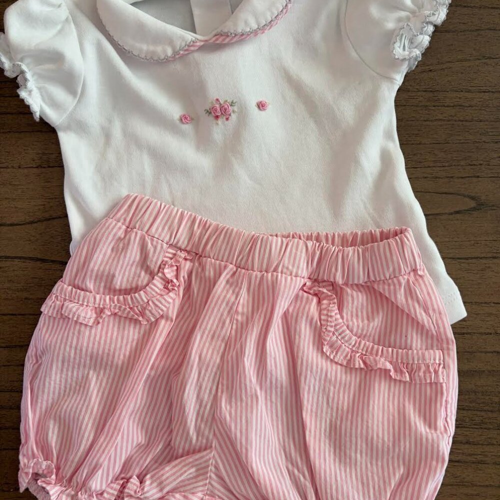 Old Bunch Spanish Baby Girl's 2 pc.Short Set 6-9 Mo